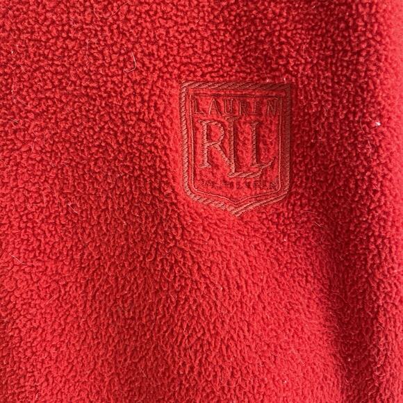 Vintage Polo Ralph Lauren 1/4-zip fleece Long sweatshirt in red Size M - Picture 4 of 4